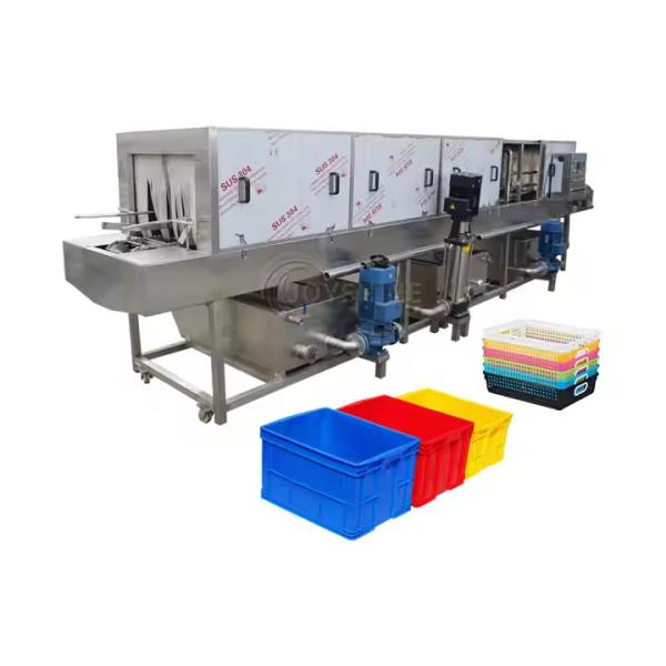 Máquina de lavar caixas de plástico para pão Máquina de lavar e secar cestas de plástico Industrial