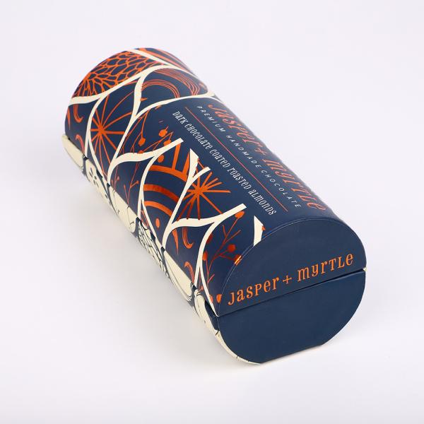 High End Rigid Magnetic Gift Box 165mmX70mm Food Bottle Gift Tube For Biscuits Cookies