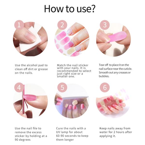 New Arrival Top Quality No Minimum Rainbow Cured Gel Nail Wraps French Manicure Supplier Nail Strips From China