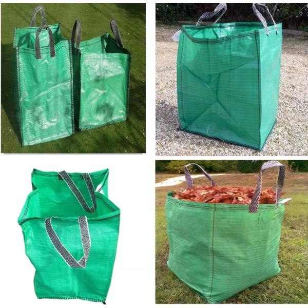 Outdoor Large Capacity Garden Gallon Waterproof Green Lawn PE Woven Waste Bags, Reusable Yard Waste Bags