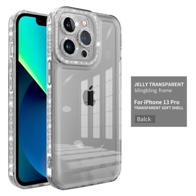 iPhone 14 Pro Max Clear TPU Phone Case com função à prova de poeira e design transparente