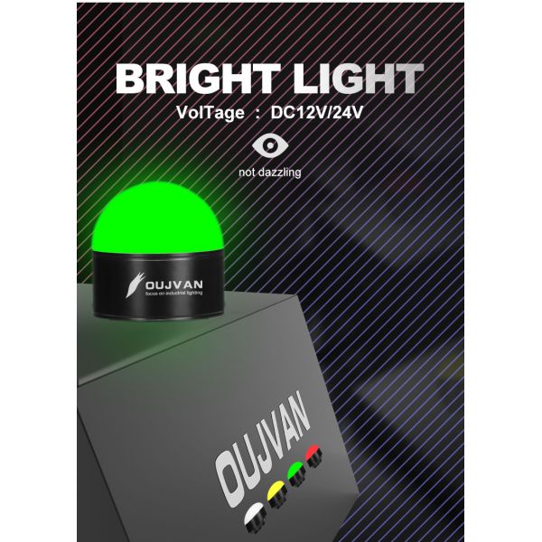 Lámpara indicadora LED de 24 V CC, hemisferio de 35 mm, luz indicadora de señal de 3 colores con color RYG