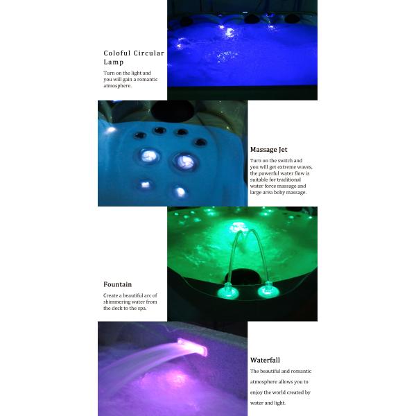 Ванна спа массажа 5 человеков дополнительная большая с джакузи 2 гостиных на открытом воздухе