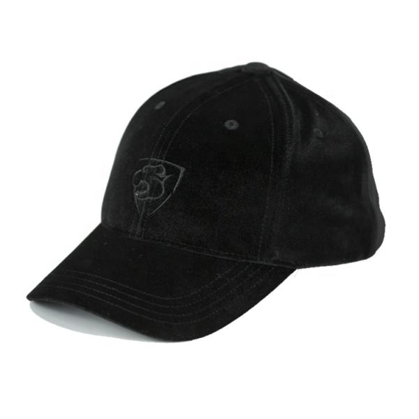 Unisex Fitted Unstructured Baseball Caps , Black Velvet Baseball Hat Quick Dry