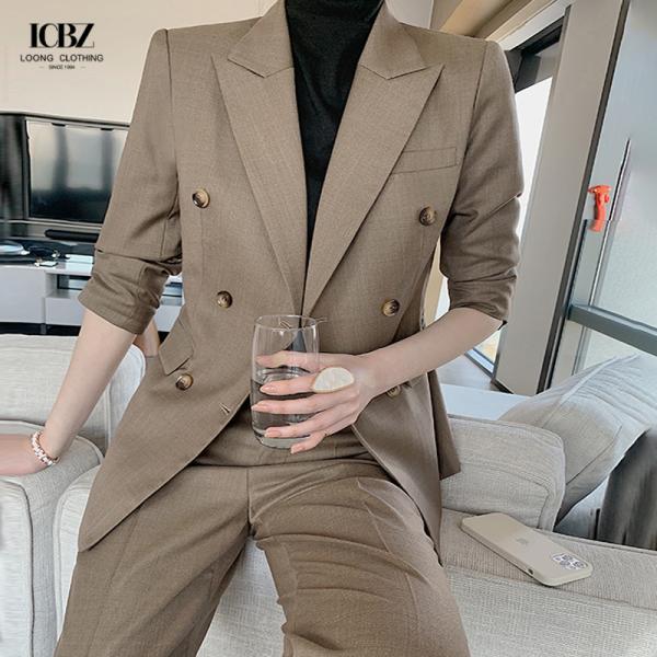 Полный рукав длина высокий резка V-ошейник деловые формальные брюки костюмы для женского офиса