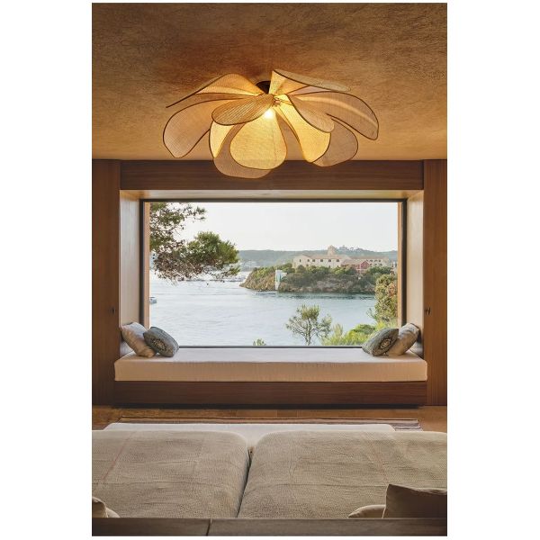Restaurant Lighting Living Room Parlor Bar Decor Japanese Wicker Art Petal Pendant Light(WH-WP-141)