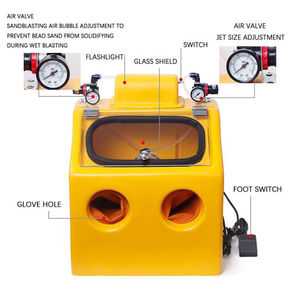 220V Antique Gold And Silver Sandblasting Machine Frosted Glass