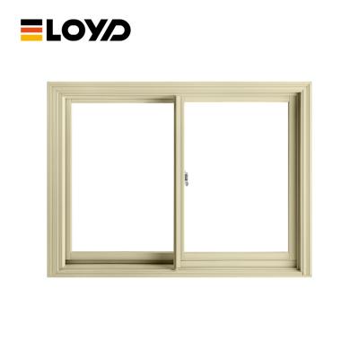 Quadro de liga de alumínio amarelo à prova de som Portas e janelas deslizantes de vidro duplo