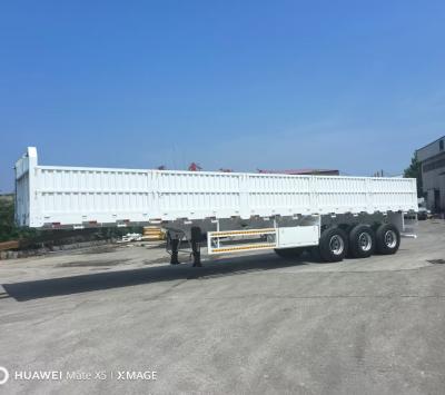 60t Load Capacity Steel Cargo Transport Semi-Trailer with Side Wall Drop Deck Design