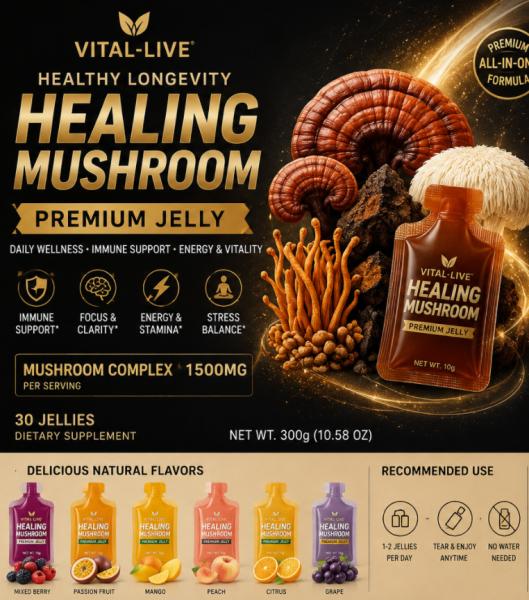 10-In-1 Functional Mushroom Complex Jelly Focus Products In Natural Fruit Pectin Base