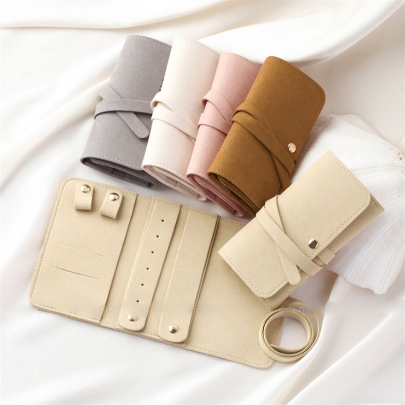 Pu Leather Travel Jewelry Organizer Lightweight Jewelry Travel Bag Portable Multi Purpose 120x65mm