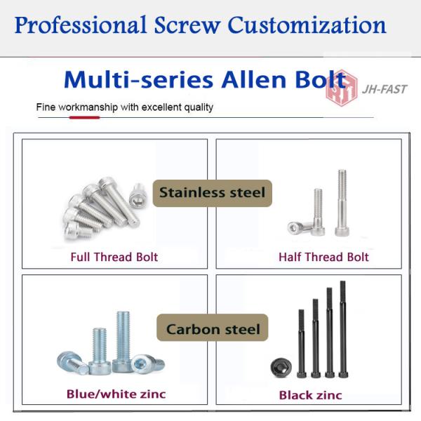 Стальная категория 8.8 10.9 Шестиугольные винты с крышкой для головки розетки DIN912 Цинк M4 M5 M6 M8 M10 Аллен болт