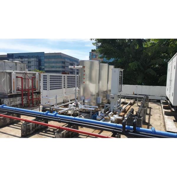 3 units 30 kW air to water heat pumps