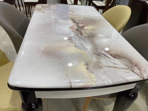 High Strength Faux Marble Dinette With Classic Wood Chairs Low Deformation