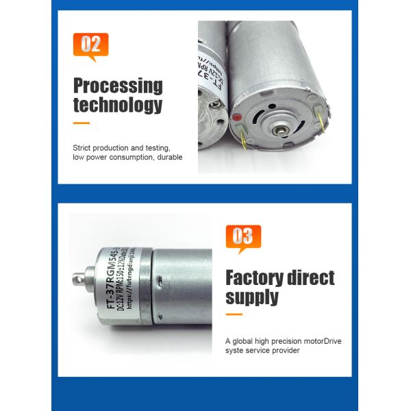 Futeng Customization FT-37RGM545  Reduce Speed Micro DC Motor 12v 24v Car Electric Trunk Tailgate Strut Motor