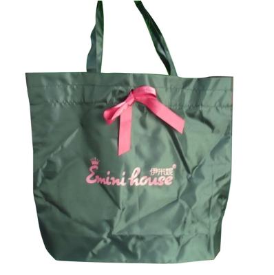 Custom 210D supermarket butterfly bow printing ribbon nylon storage bags
