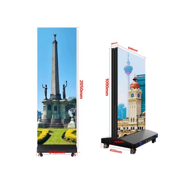 Floor Standing Vertical Advertising Digital Signage LED Display Foldable Poster Advertising LED Screen