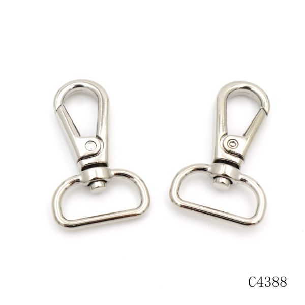 Durable Bag Accessories Metal Swivel Snap Hooks with Custom Laser Logo Metal Keychain Clip