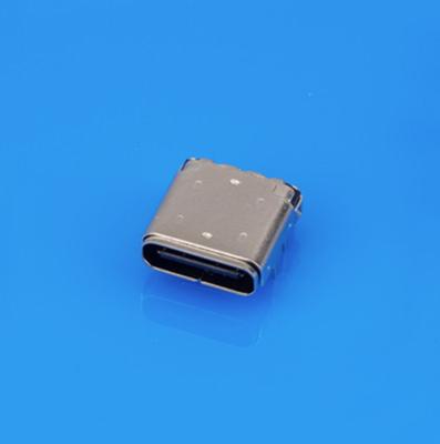 USB TIPO C 24PIN DIP Plus SMT Montar Receptacle comprimento 9.34mm Shell de aço inoxidável com entalhe USB Tipo C Port