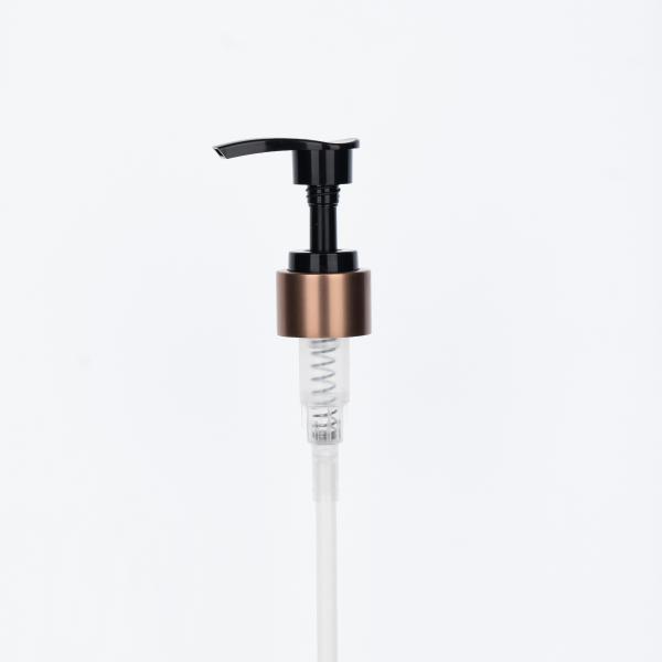 24/410 Black and Gold High-necked Electroplated Aluminum Plastic Pump Head for Shower Gel Bottle