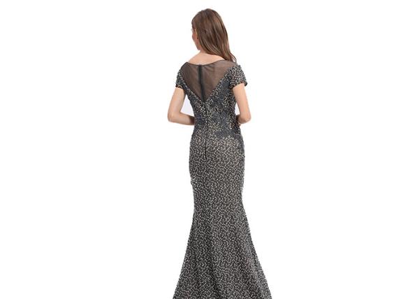 Normal Short Sleeve Vintage Evening Dresses Mermaid Muslim Prom Dress