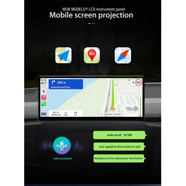 8.9 дюймовый автомобильный экран Carplay Автомобильная аудиосистема Автомобильная стерео для Tesla Model Y / Tesla Model 3