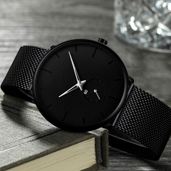 Fashion Unisex Quartz Wrist Watch With Stainless Steel Mesh Band