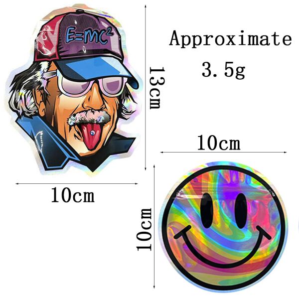Custom Printed Soft Touch Plastic Packaging Funny Irregular Special Shaped 3.5G Cookie Die Cut Zip Lock Smell Proof Mylar Bags