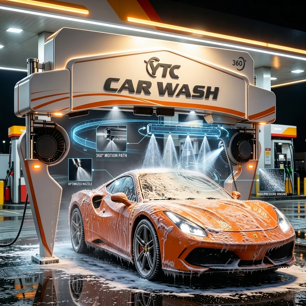 High Pressure Automatic Touchless Car Wash Machine 24kw Safety Protection