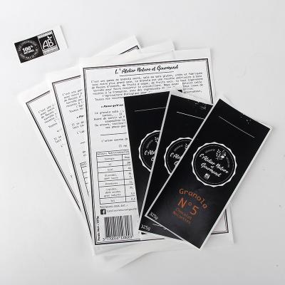 Etiquetas de papel de empacotamento feitas sob encomenda da etiqueta das etiquetas da etiqueta para sacos do alimento