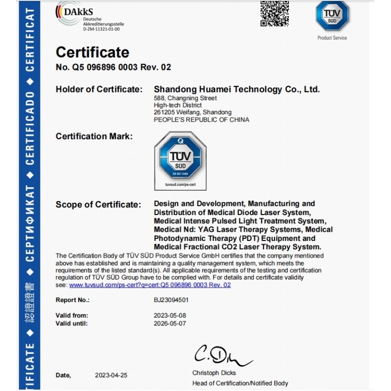 Shandong Huamei Technology Co., Ltd. Certifications