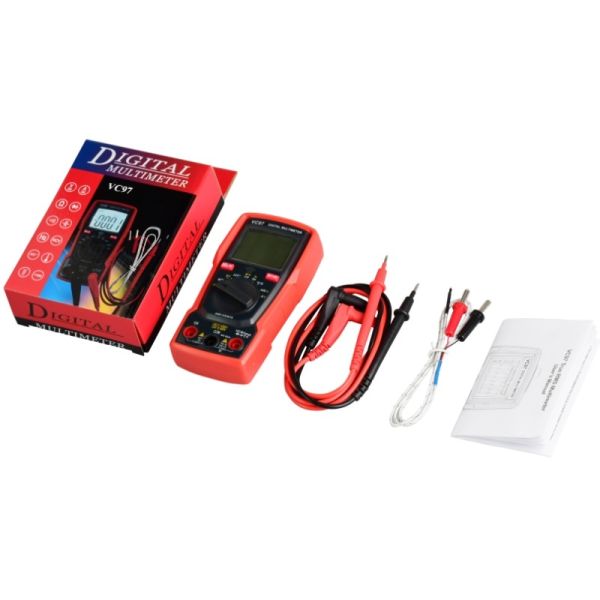 VC97 Digital Multimeter with 4000 Counts LCD True-RMS and K-type Thermocouple for Accurate Measurements