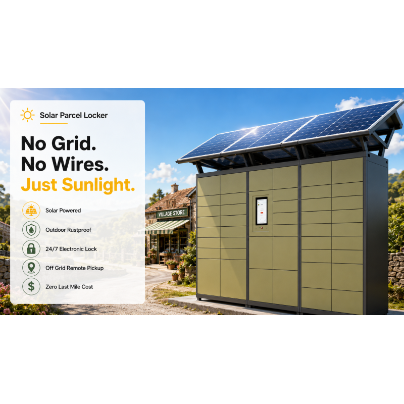 Winnsen Outdoor Solar Powered Smart Parcel Locker with API Integration for 24/7 Off Grid Use