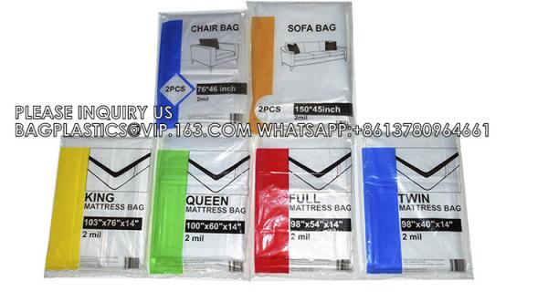 Queen Big Size Gusset Custom Polythene For Storage Plastic Furniture Matress King Size Mattress Bag For Quee