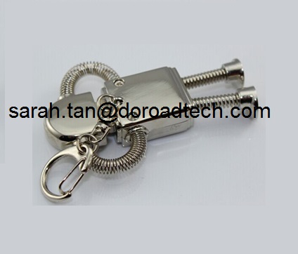 Wholesale Metal Robot USB Pen Drive with Key Chain