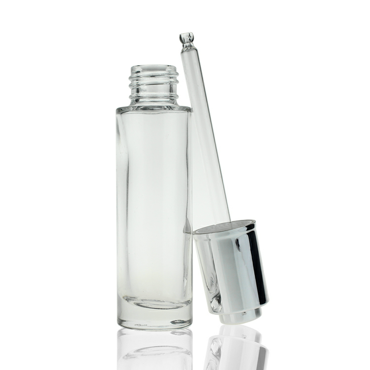 бутылка капельницы сыворотки ясности 30ml тонкая прямая стеклянная для эфирных масел заботы кожи загерметизировала бутылки
