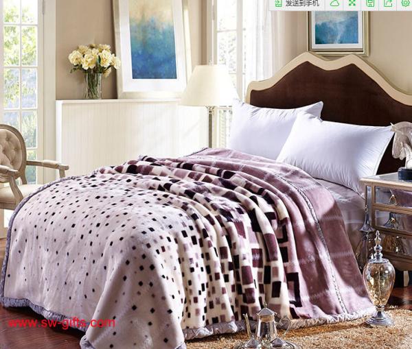 Blanket with flowers Grade A B Thicken Laschel Blankets Home Textile pink&beige blankets
