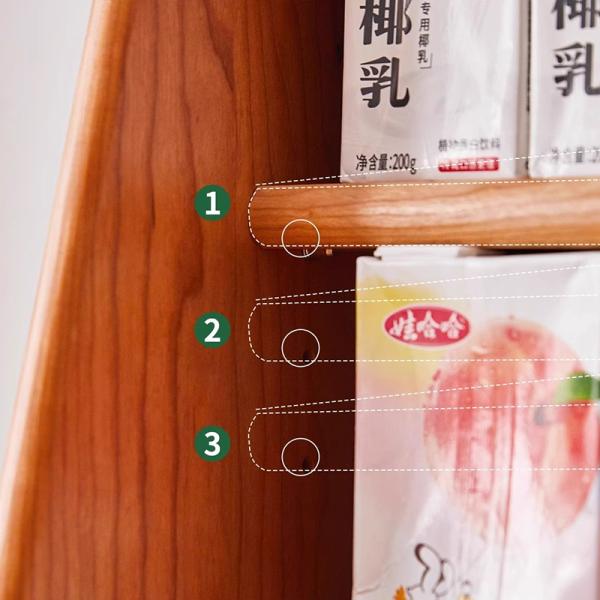 Solid Wood Kitchen Storage Cupboard Wooden Furniture Woven Dishes Cabinet in Pantry