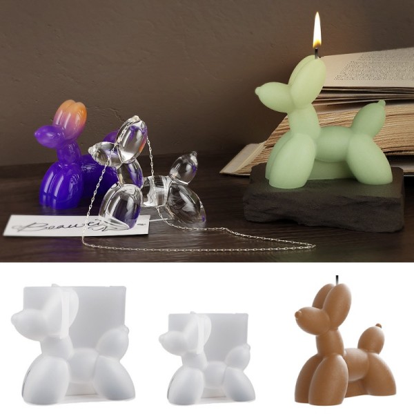3D 3D Silicone Puppy Mold DIY Aromatherapy Gypsum Candle Trojan Dog Resin Balloon Dog Dropping Mold