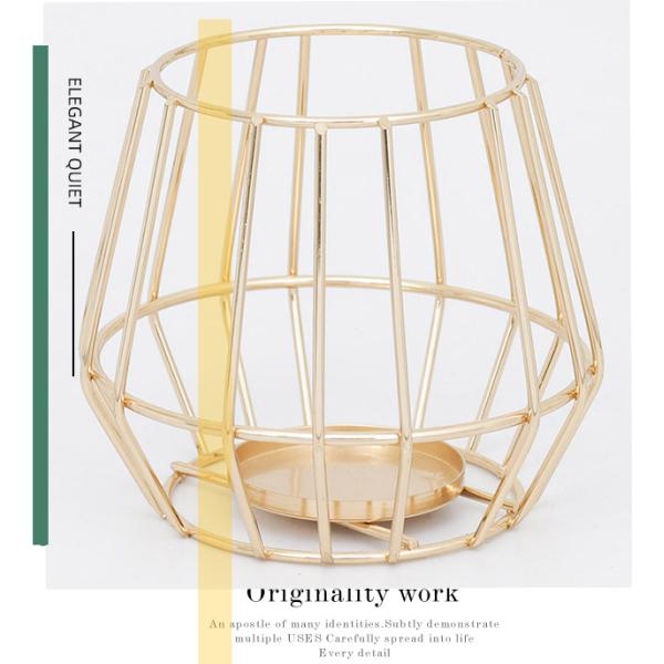 Simple Iron geometric Candle Holder Wedding Home Gem Candle stand Craft