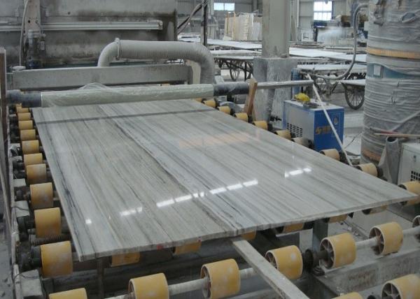 White Wooden Vein Grey Marble Stone Countertops 2cm Thickness Big Slab