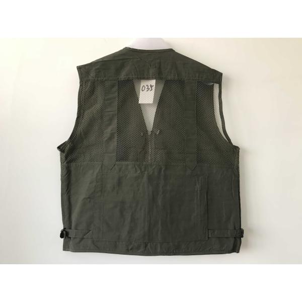 Net vest 035 in taslan fabric fabric, fishing vest, olive green color, water proof, quick dry function, S-3XL