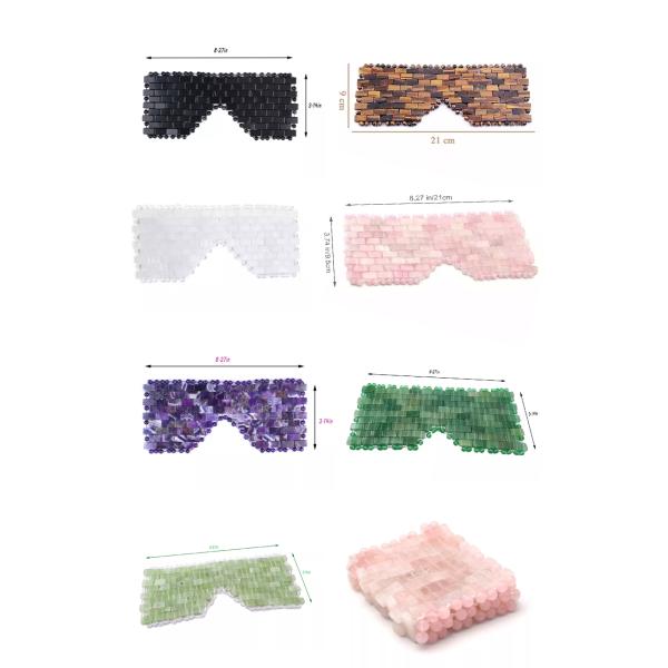 16*9cm Eco-friendly Natural Jade Facial Mask and Rose Quartz Face Eye Mask Beauty Essential Double Pack