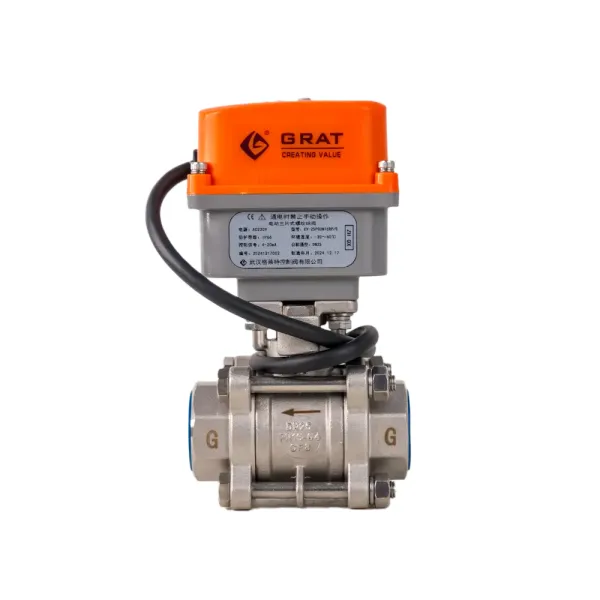 Miniature Electric 304/316 Stainless Steel Threaded Ball Valve for Automated On/Off and Flow Regulation in Chemical Fluids