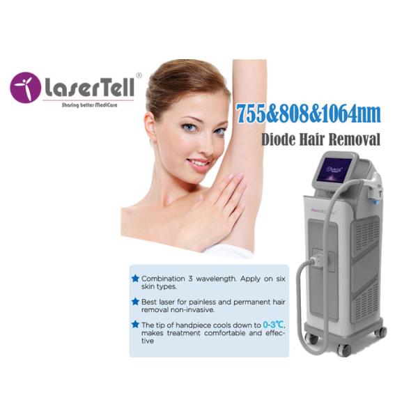 Touch Screen Triple Wavelength Diode Laser 755nm 808nm 1064nm For Spa Salons