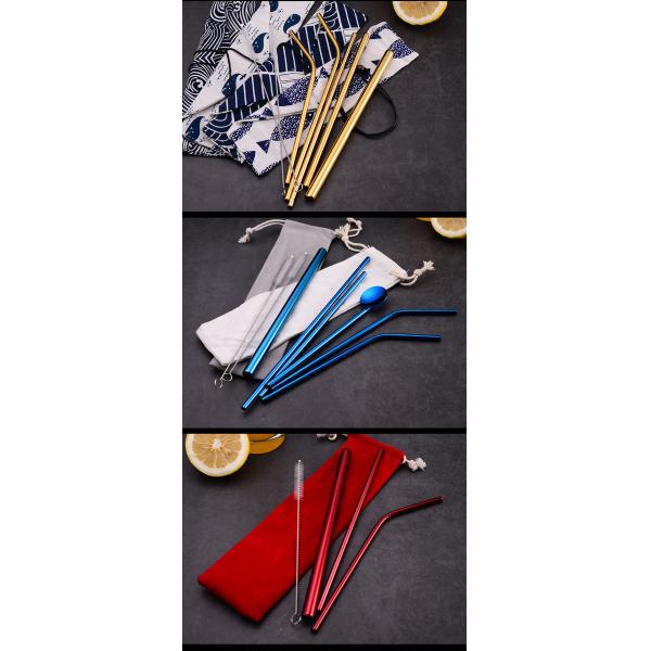 Métal réutilisable d'accessoires de barre buvant des pailles d'acier inoxydable avec le logo adapté aux besoins du client