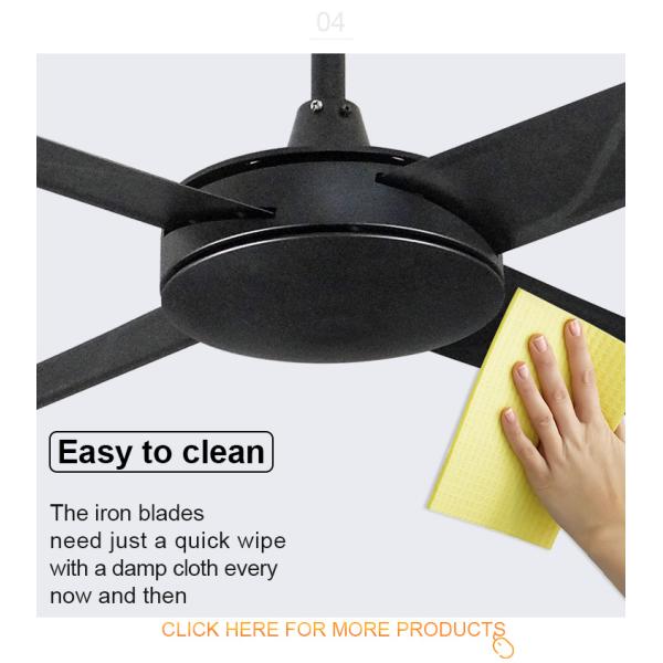 Estilo Europeu Engenharia Comercial Ventilador de Tecto lâmina de metal para sala de estar silenciosa