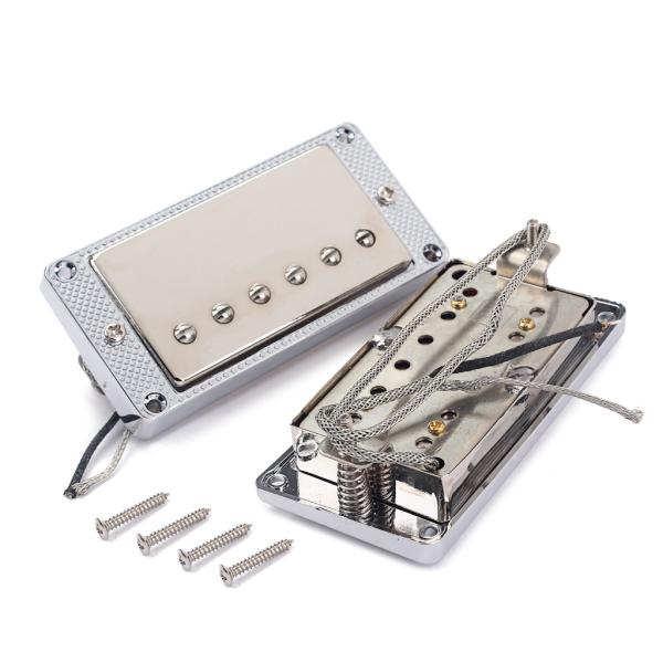 Alnico 5 Chrome Metal Pickup Dual Coil Fechado Mini Humbucker para LP Guitar Bridge