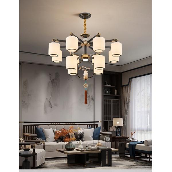 New Chinese Chandelier Lotus Lamp Box Restaurant Tea Room Living Room Light