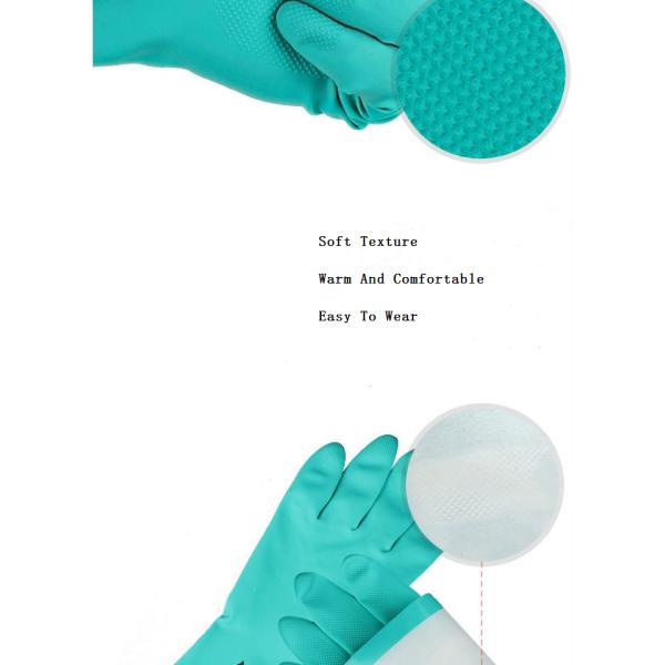 15 Mil Green Nitrile Glove L XL Flocked Lining Industrial Nitrile Glove